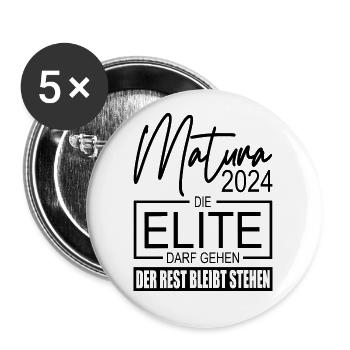 Matura 2024 - Buttons groß 56 mm (5er Pack) - Weiß - Vorne