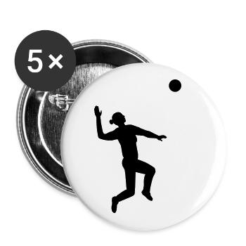 Graceful Volleyball Jump Black - Buttons large 2.2''/56 mm (5-pack) - white - Front