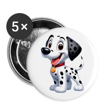 Dalmatian 3 - Buttons large 2.2''/56 mm (5-pack) - white - Front