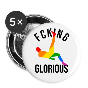 Fußball Fallrückzieher cooles Geschenk - Buttons groß 56 mm (5er Pack) - Weiß - Vorne