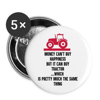 Farmer - Money can buy Tractor - Buttons large 2.2''/56 mm (5-pack) - white - Front