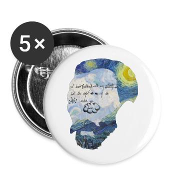 Van Gogh Dream Stars Graphique - Lot de 5 grands badges (56 mm) - blanc - Devant