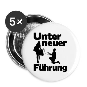 Junggesellenabschied Lustig Unter neuer Führung - Buttons groß 56 mm (5er Pack) - Weiß - Vorne