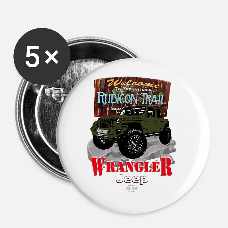 WRANGLER Rubicon Trail - Buttons groß 56 mm (5er Pack) - Weiß