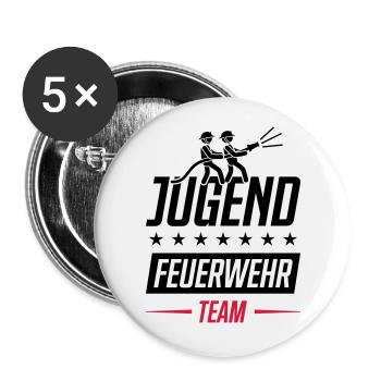 feuerwehr jugendfeuerwehr team - Buttons groß 56 mm (5er Pack) - Weiß - Vorne