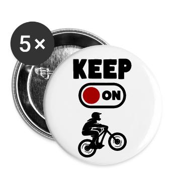 Ebike Keep on Biking Biker Fahrrad E-Bike - Buttons groß 56 mm (5er Pack) - Weiß - Vorne