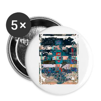 Japan City Night Streets View Collage Art 97 - Buttons large 2.2''/56 mm (5-pack) - white - Front