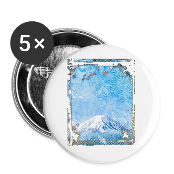 Japan Mount Fuji Cherry Blossom Sakura Collage - Buttons large 2.2''/56 mm (5-pack) - white - Front