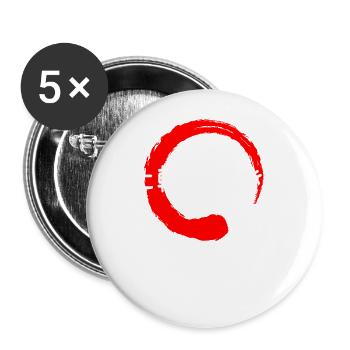 Fallen Sie siebenmal herunter Japanische Zitat-Kanji-Wörter - Buttons groß 56 mm (5er Pack) - Weiß - Vorne
