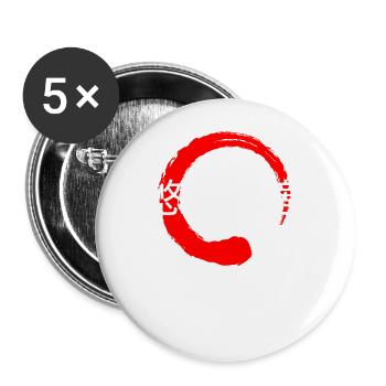 Vivre fidèle à soi-même citation Kanji japonais - Lot de 5 grands badges (56 mm) - blanc - Devant