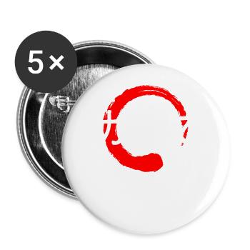 Karma Japan Zitat Japanische Kanji-Wörter Zeichen - Buttons groß 56 mm (5er Pack) - Weiß - Vorne