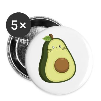 Chat avocat - Lot de 5 grands badges (56 mm) - blanc - Devant