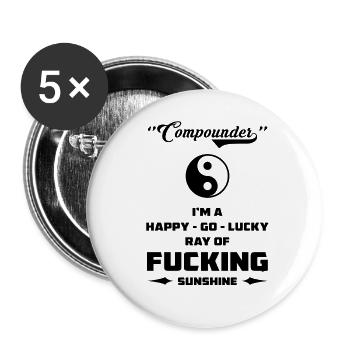 Je suis un rayon chanceux heureux de de soleil - Lot de 5 grands badges (56 mm) - blanc - Devant