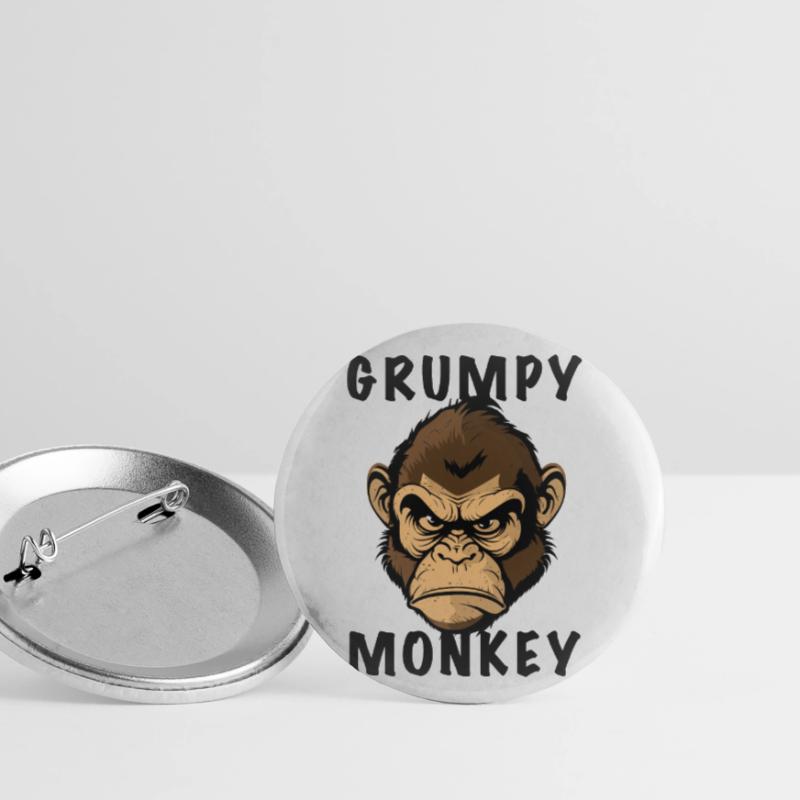 GRUMPY MONKEY Buttons large 2.2''/56 mm (5-pack)