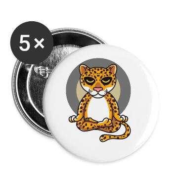 Yoga Jaguar - Buttons groß 56 mm (5er Pack) - Weiß - Vorne