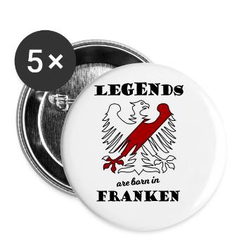 Die Helden aus Franken - Buttons groß 56 mm (5er Pack) - Weiß - Vorne