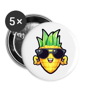 Cool corn - sunglasses and strong arms design - Buttons large 2.2''/56 mm (5-pack) - white - Front
