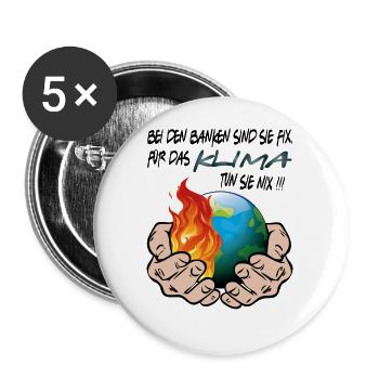 Klimawandel Klimakatastrophe CO2 tun nix - Buttons groß 56 mm (5er Pack) - Weiß - Vorne