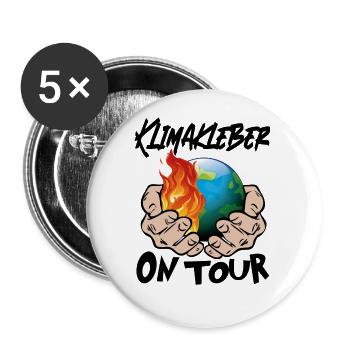 Klimawandel Klimakatastrophe Klimakleber - Buttons groß 56 mm (5er Pack) - Weiß - Vorne