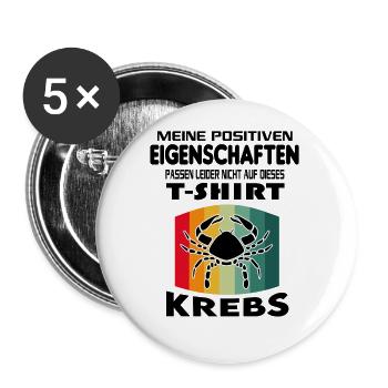 Geburtstag Sternzeichen Retro Krebs - Buttons groß 56 mm (5er Pack) - Weiß - Vorne