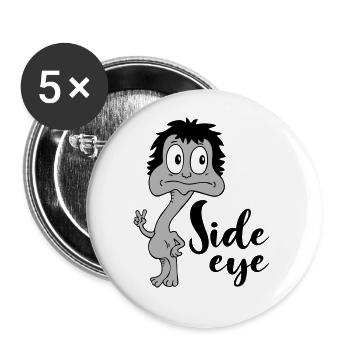 Sprüche Lustige Comic Side eye - Buttons groß 56 mm (5er Pack) - Weiß - Vorne