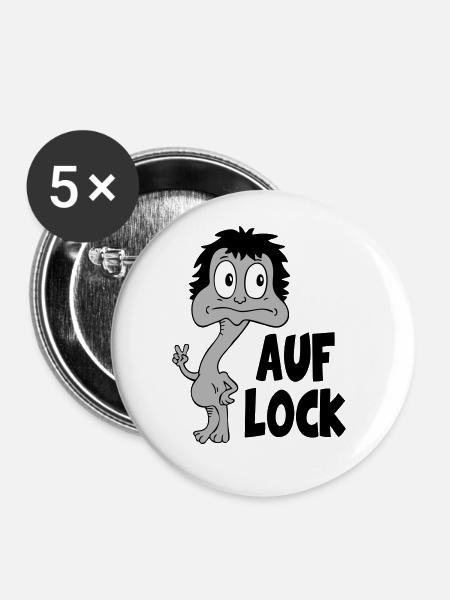 Sprüche Lustige Comic Auf Lock - Buttons groß 56 mm (5er Pack) - Weiß