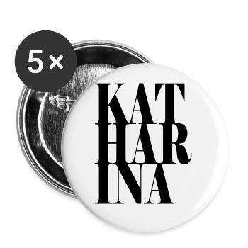 Katharina Nom Prénom Police moderne Word Art - Lot de 5 grands badges (56 mm) - blanc - Devant