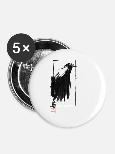 Krähenkante - Buttons groß 56 mm (5er Pack) - Weiß