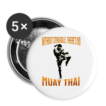 Muay Thai Boxing Muay Thai - Buttons groß 56 mm (5er Pack) - Weiß - Vorne