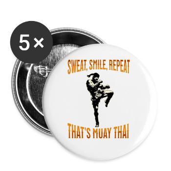 Muay Thai Boxing Muay Thai - Buttons large 2.2''/56 mm (5-pack) - white - Front