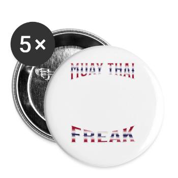 Muay Thai Boxing Muay Thai - Buttons groß 56 mm (5er Pack) - Weiß - Vorne