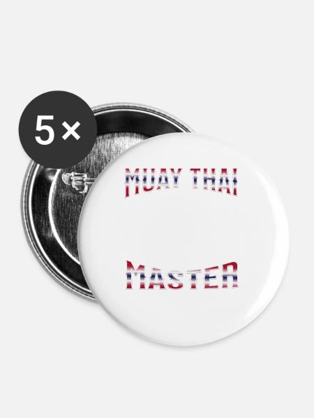 Muay Thai Boxing Muay Thai - Buttons groß 56 mm (5er Pack) - Weiß