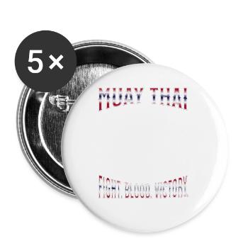 Muay Thai Boxing Muay Thai - Buttons groß 56 mm (5er Pack) - Weiß - Vorne