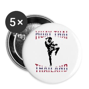 Muay Thai Boxing Muay Thai - Buttons large 2.2''/56 mm (5-pack) - white - Front