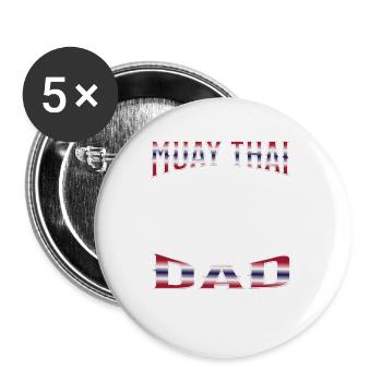 Muay Thai Boxing Muay Thai - Buttons groß 56 mm (5er Pack) - Weiß - Vorne