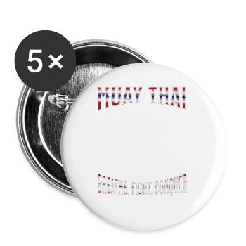 Muay Thai Boxing Muay Thai - Buttons groß 56 mm (5er Pack) - Weiß - Vorne