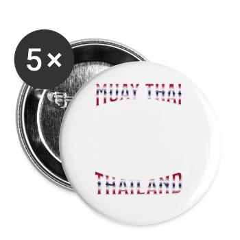 Muay Thai Boxing Muay Thai - Buttons groß 56 mm (5er Pack) - Weiß - Vorne