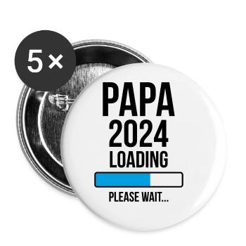 Dad 2024 Loading Please wait... - Buttons large 2.2''/56 mm (5-pack) - white - Front