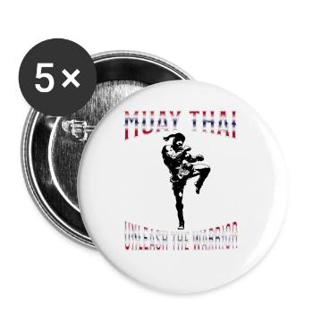 Muay Thai Boxing Muay Thai - Buttons large 2.2''/56 mm (5-pack) - white - Front