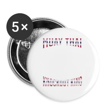 Muay Thai Boxing Muay Thai - Buttons groß 56 mm (5er Pack) - Weiß - Vorne