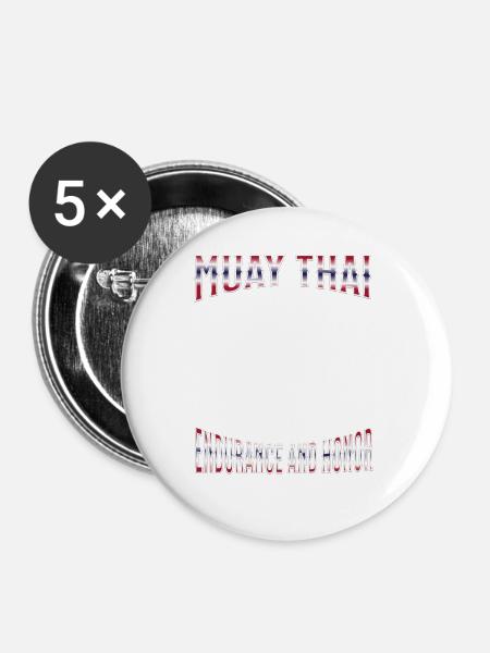 Muay Thai Boxing Muay Thai - Buttons groß 56 mm (5er Pack) - Weiß