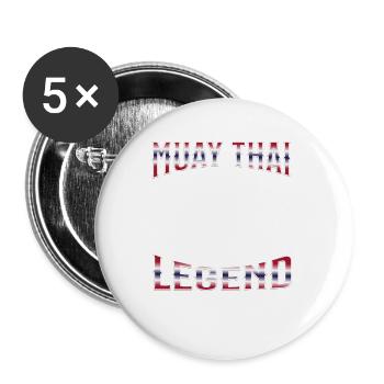 Muay Thai Boxing Muay Thai - Buttons groß 56 mm (5er Pack) - Weiß - Vorne