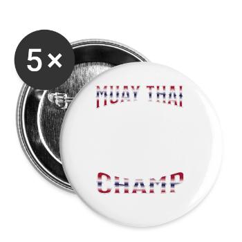 Muay Thai Boxing Muay Thai - Buttons groß 56 mm (5er Pack) - Weiß - Vorne