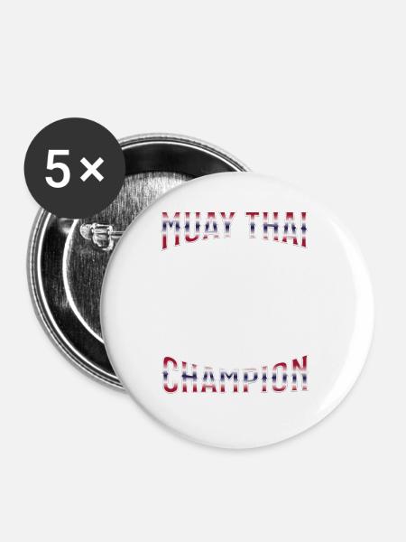 Muay Thai Boxing Muay Thai - Buttons groß 56 mm (5er Pack) - Weiß
