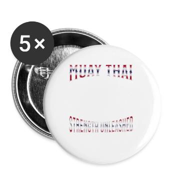 Muay Thai Boxing Muay Thai - Buttons groß 56 mm (5er Pack) - Weiß - Vorne