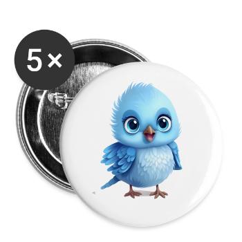 Cute Bird Baby - Buttons large 2.2''/56 mm (5-pack) - white - Front