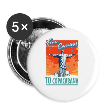 Brazilian Samba Dancing Carnival Festive Vibrant - Buttons large 2.2''/56 mm (5-pack) - white - Front