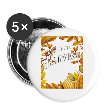Autumn Fall Adventure Harvest Journey Nature's - Buttons large 2.2''/56 mm (5-pack) - white - Front