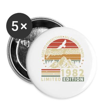 42 Years great since 1982 limited edition - Buttons large 2.2''/56 mm (5-pack) - white - Front