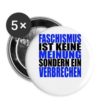 AfD stoppen gegen rechts Demokratie Vielfalt links - Buttons groß 56 mm (5er Pack) - Weiß - Vorne